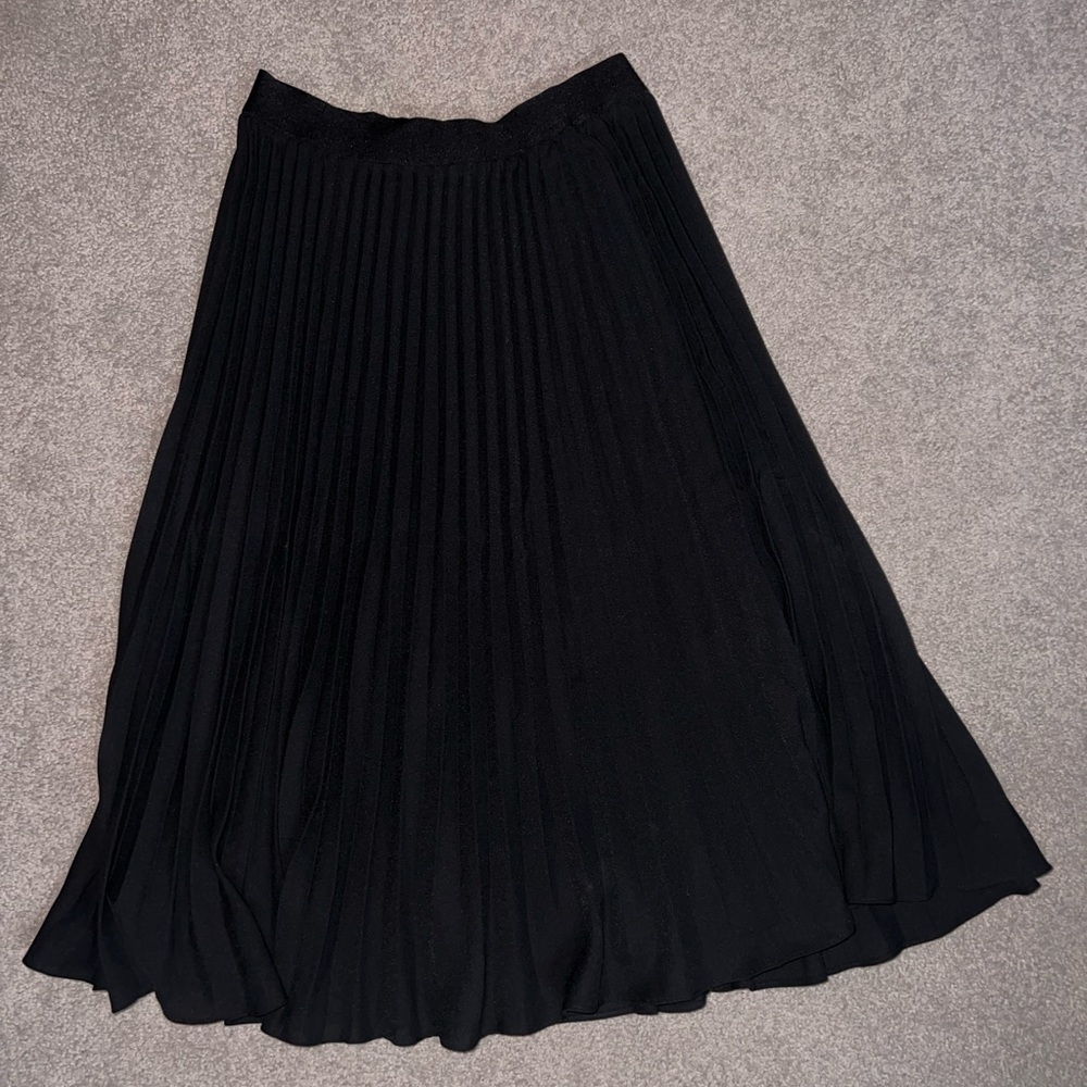 Grace Karin Black Pleated A-Line Skirt